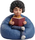 TinTin, a clay mini Nitin in a mustard hoodie